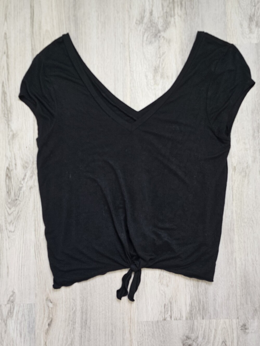 Chaser Buttery Soft Casual V Neck Front Tie Top